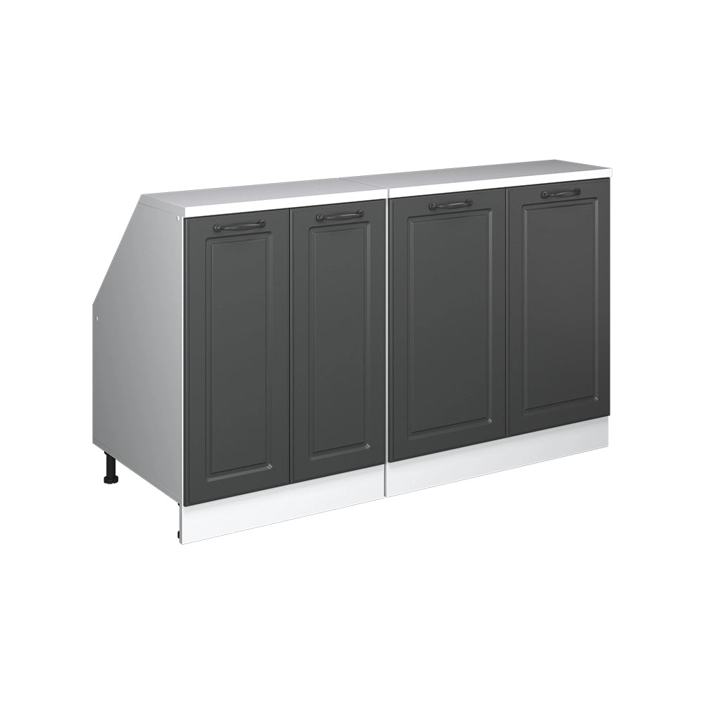 Set di mobili sottotetto Rion Antracite rustico/Bianco 140 cm Set di 2 carcasse armadio profondità 60 cm Vicco