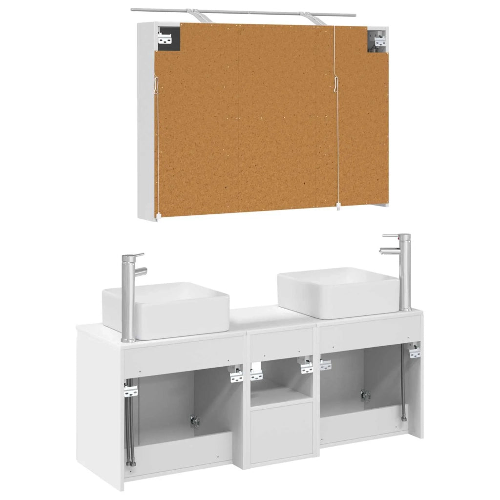 Set di Armadi da Bagno 4 pcs Bianco 100 x 14,5 x 70 cm 3406375
