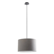 Lampada a Sospensione Vivien Rossini Group con Paralume Cilindrico Grigio - Struttura in Metallo Nero - Attacco E27, Potenza 75W, IP20