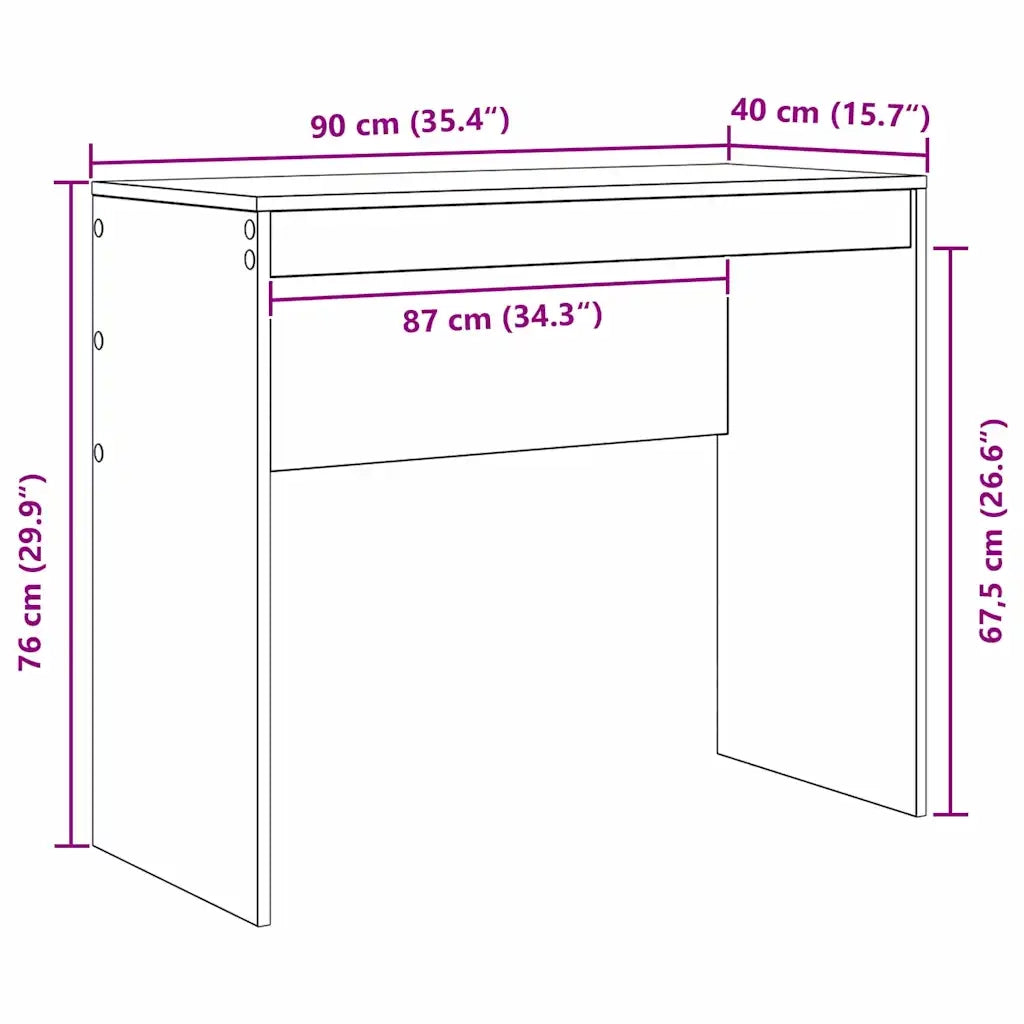 Scrivania Rovere Nero 90 x 40 x 76 cm 869395