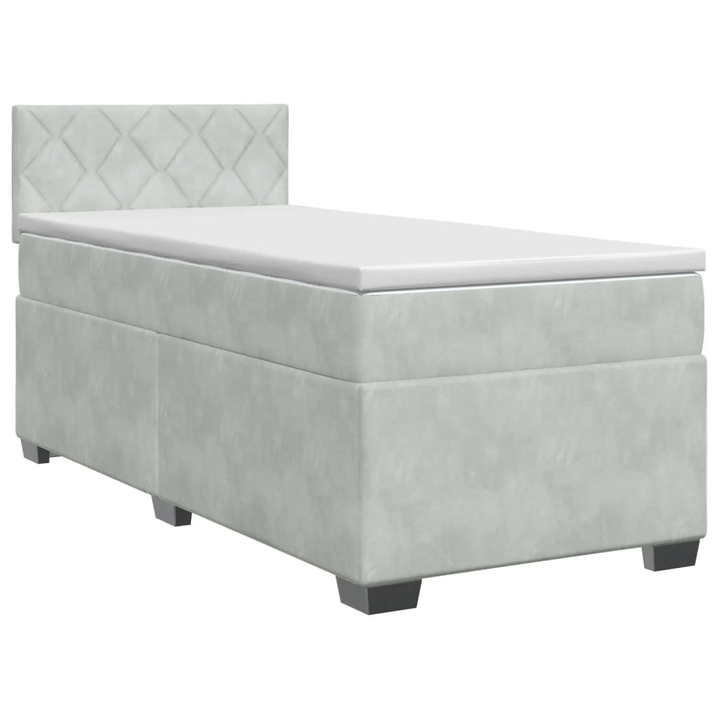 Letto box spring con materasso Grigio Chiaro 90 x 190 cm 3450798