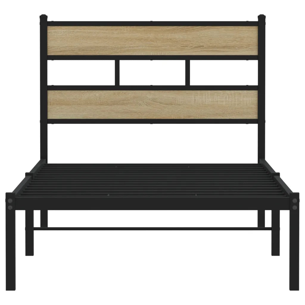 Giroletto senza Materaso in Metallo Rovere Sonoma 100x200 cm 4017097