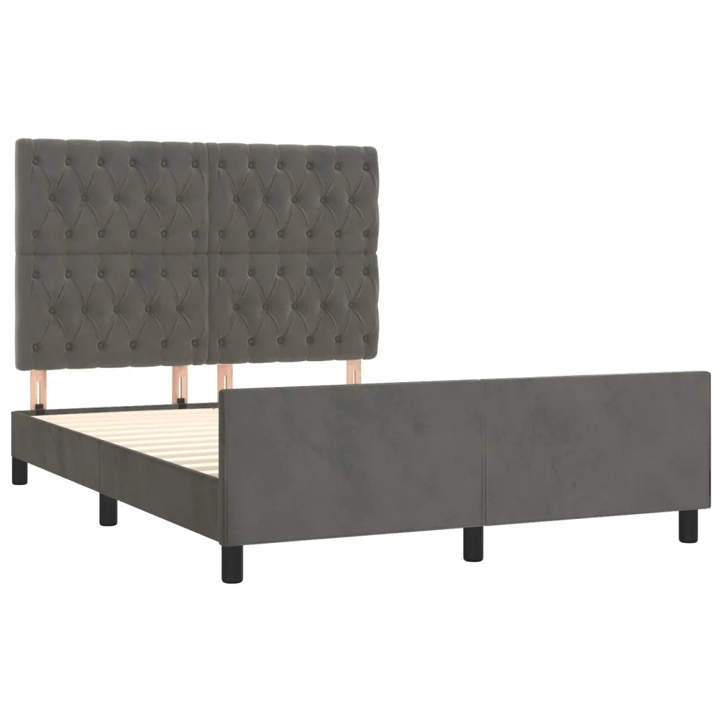 Giroletto senza Materasso Grigio Scuro 140x190 cm Velluto 3125935