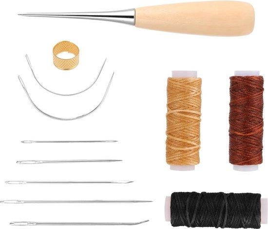 Set di fili di seta 12 pezzi per cucito a maglia - accessori e attrezzi per cucito - fili di seta con punteruolo - aghi da cucito - rivestimenti per casa e tappeti - pelle e tela.