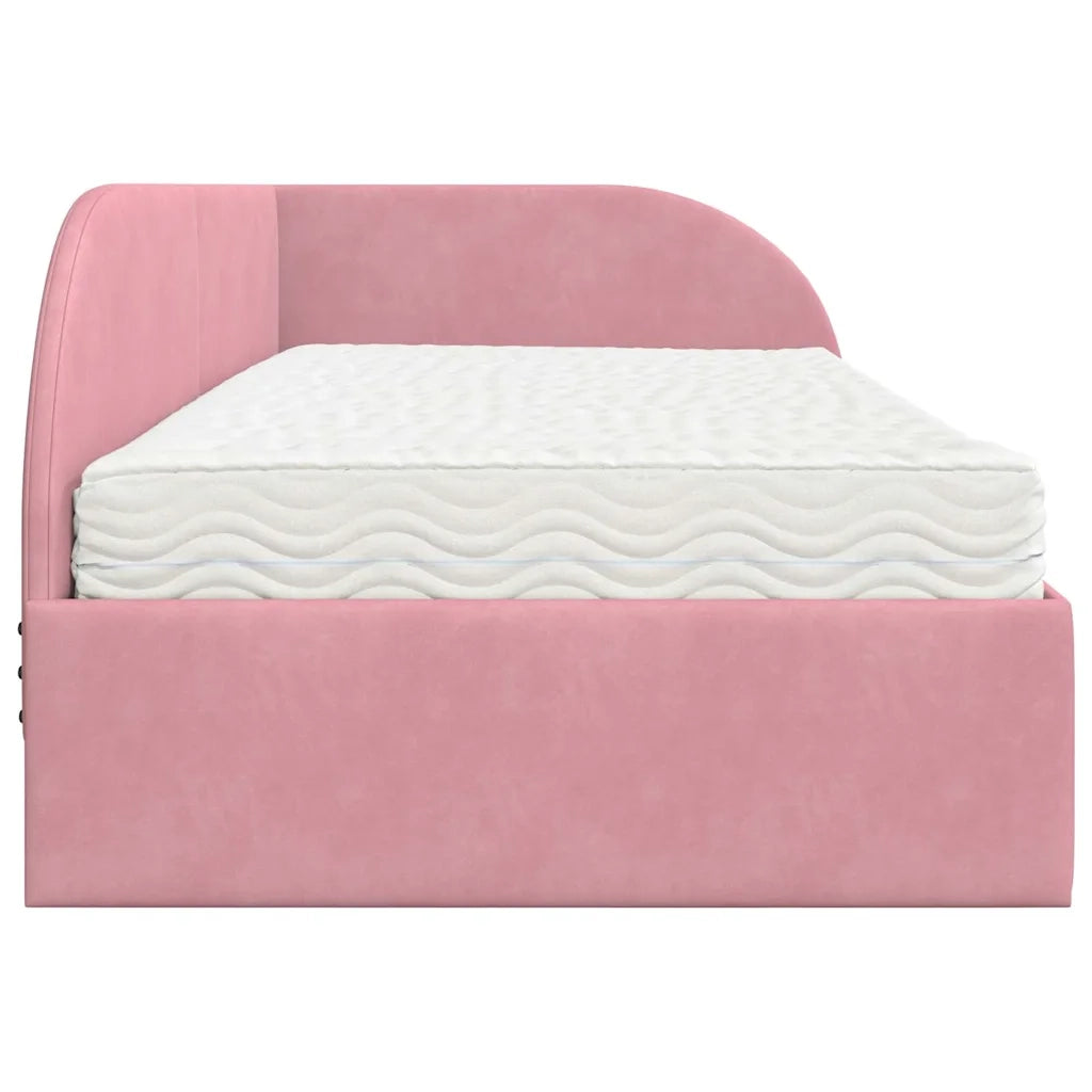 Struttura Letto Angolare con Materasso 2 pz-Giroletto con materasso Grigio Velluto 427276
