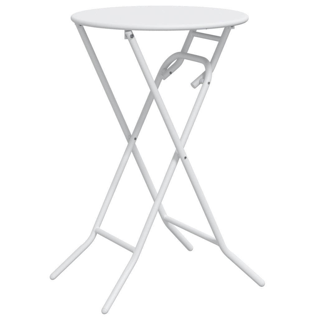 Tavolo da Giardino Pieghevole Bianco Ã˜50x72 cm Acciaio
