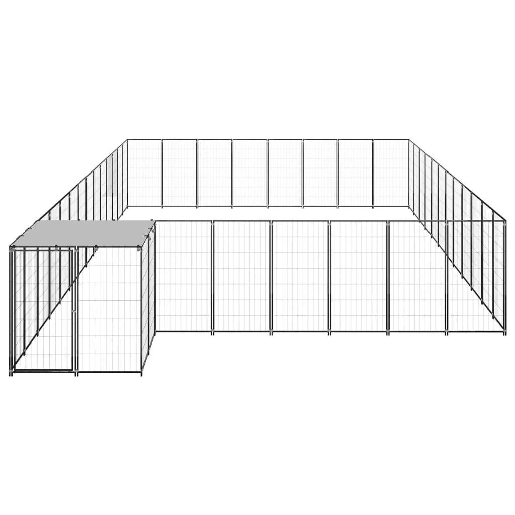 Recinto per animali da esterno per cani 30,25 m² 110 cm acciaio nero 02_0000522