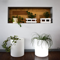 Vaso Luminoso da Esterno 35x42 cm In Polietilene Rose Led Bianco Neutro