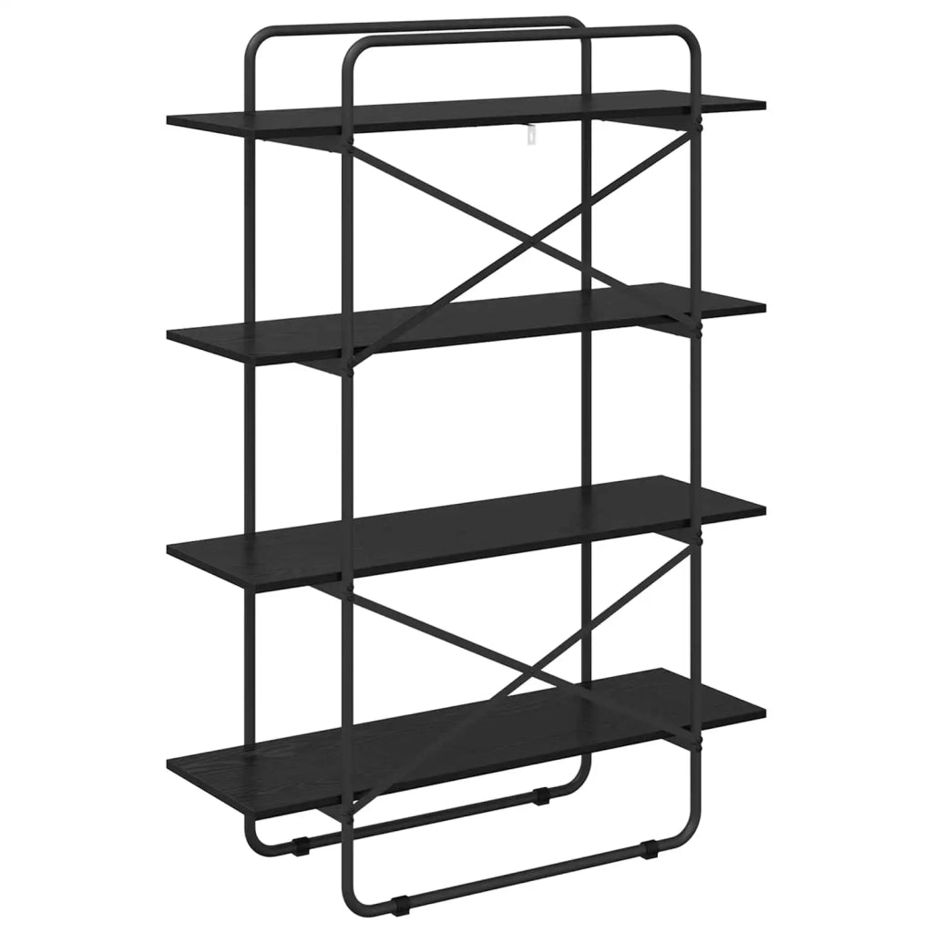 Libreria 4 livelli 100 x 35 x 140 cm PB Rovere Nero 8007786