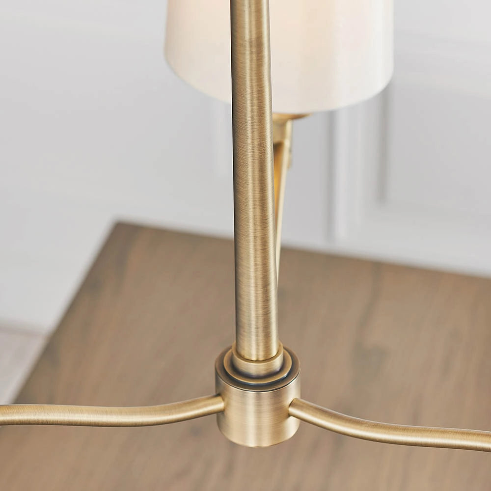 Lampadario 3 luci ottone antico opaco E14 Ortona Endon