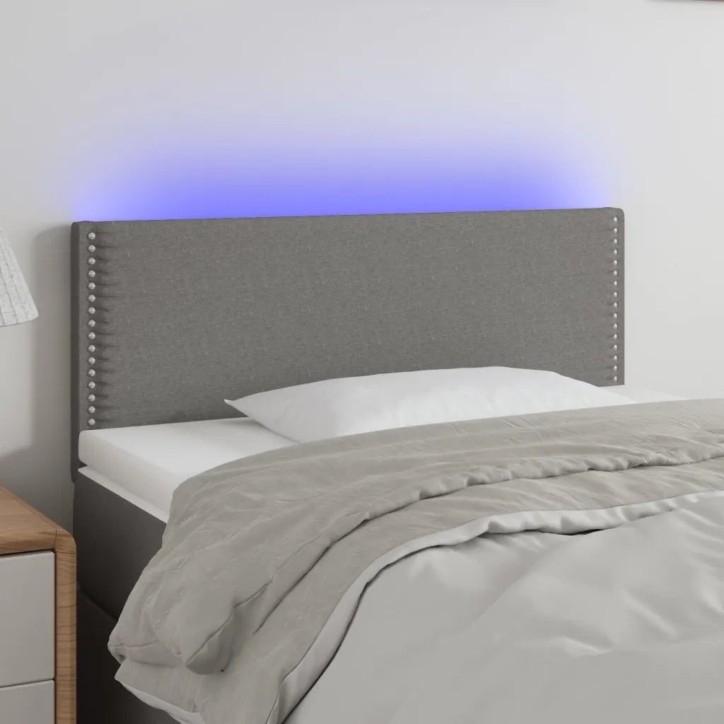 Testiera | Testata a LED Grigio Scuro 90x5x78/88 cm in Tessuto