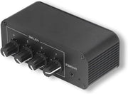 Mixer Stereo a Bassa Rumore con 4 Canali Stereo - Mini Mixer Audio - Ingresso e Uscita RCA - Jack Stereo 3,5 mm - Amplificatore per Casco per Microfono Chitarra Basso