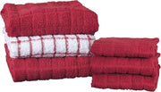 Set di 6 asciugamani di cucina in cotone - asciugamani da cucina - Rosso Paprika