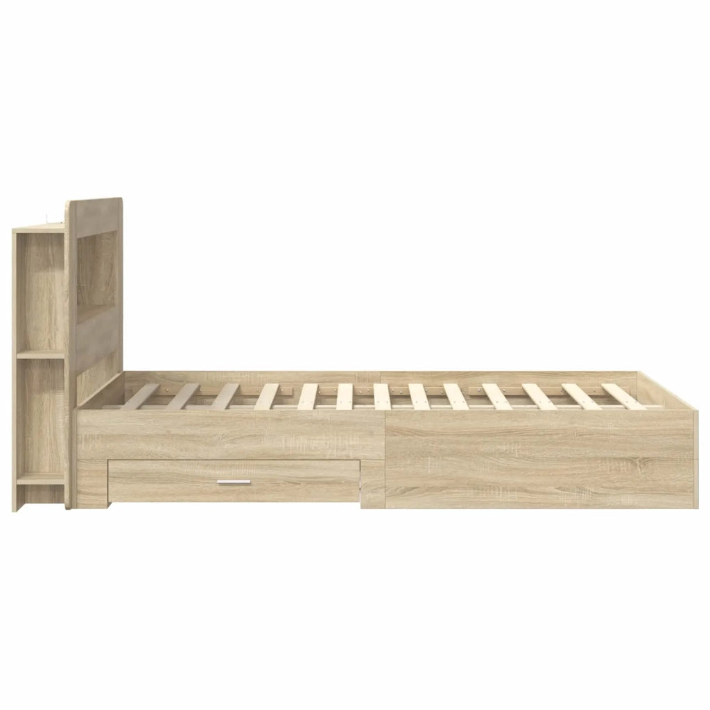 Telaio del letto con storage Rovere Sonoma 120 x 200 cm