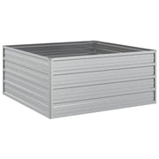 Fioriera rialzata per piante fiori patio giardino 100 x 100 x 45 cm acciaio zincato argento 02_0039293