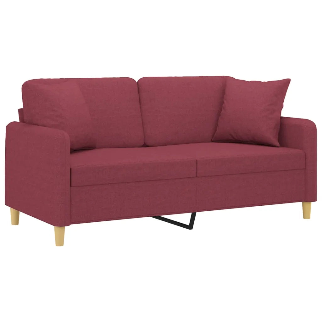 Divano a 2 Posti con Cuscini Rosso Vino 140 cm in Tessutocod mxl 94978