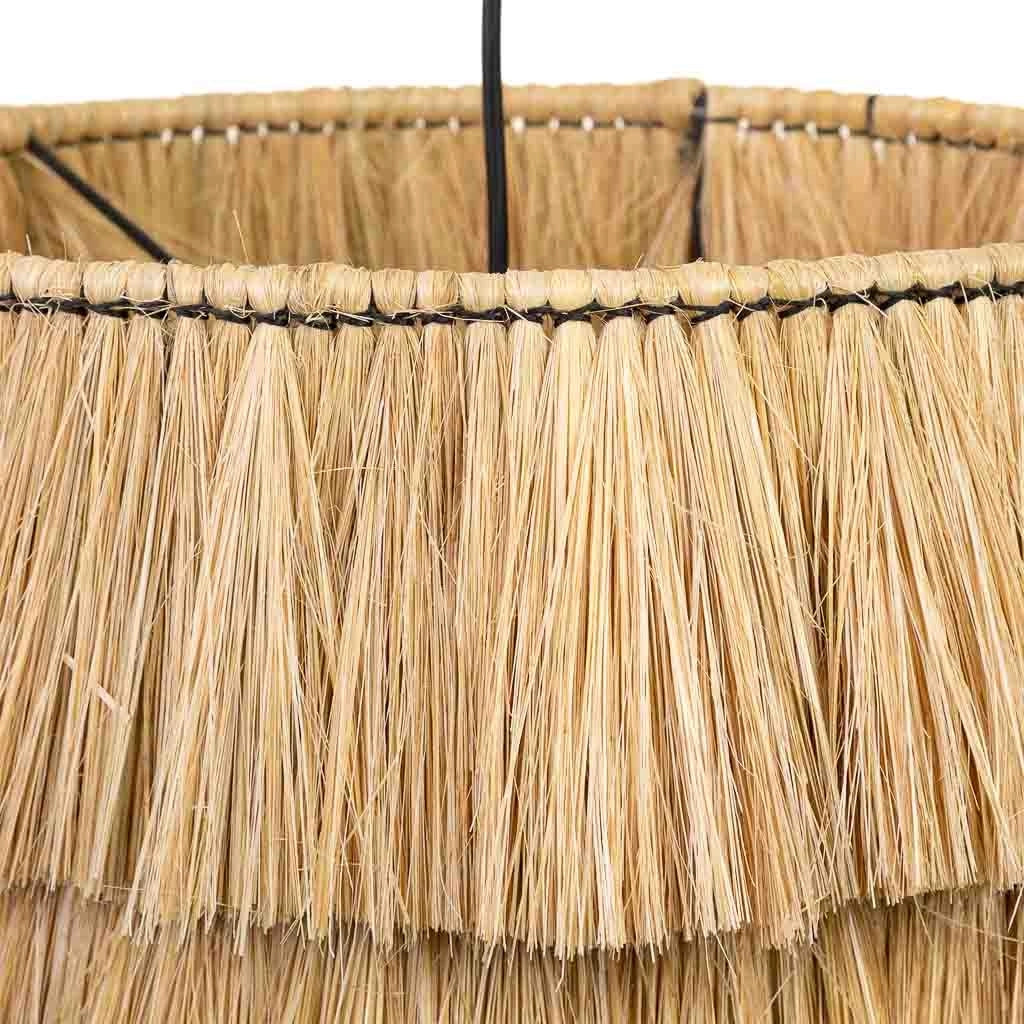 Plafoniera in fibra naturale marrone 38x38x38h