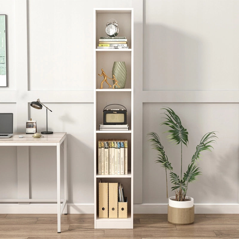 Libreria alta bianca per raccoglitori, ideale per ufficio, soggiorno e loft, 182 cm