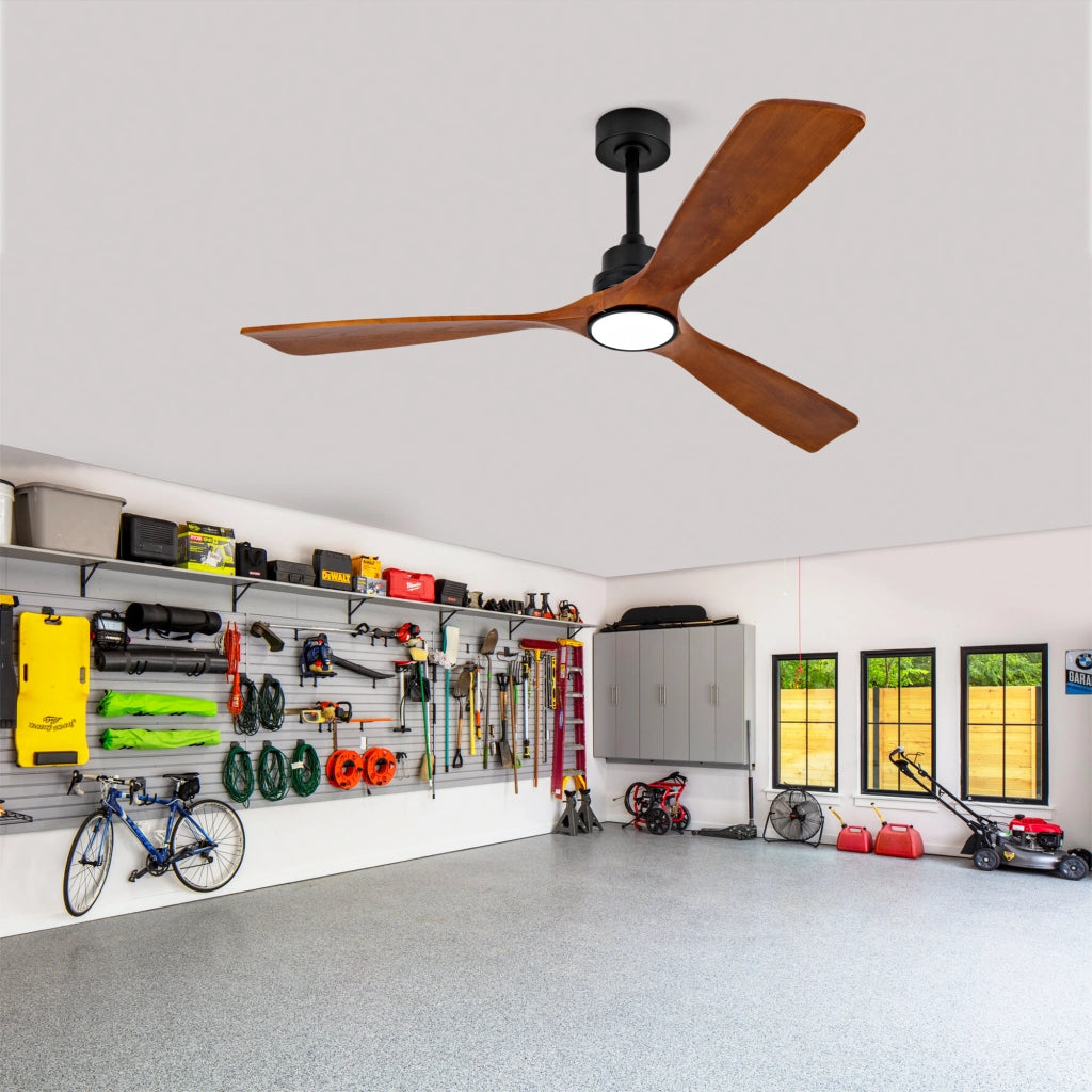 Ventilatore da soffitto 60 pollici con illuminazione e telecomando, 3CCT, regolatore 3 temperature, dimmerabile, 6 velocit¨¤, memoria, per ville
