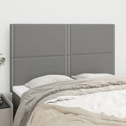 Testiera-Testata Decorativa Grigio Scuro 144x5x118/128 cm Tessuto 564102