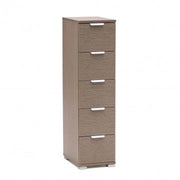 Cassettiera 5 Cassetti Rovere Grigio - Dimensioni: cm 27 x 38 x 103 h