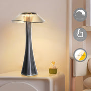 ZMH Lampada da Tavolo LED Ricaricabile USB Grigia Dimmabile 3 Luci Moderna per Comodino