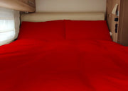Lenzuolo Sopra Cordonetto Camper Roulotte 100% Cotone PERSONALIZZABILE Tinta Unita - Singolo - Rosso
