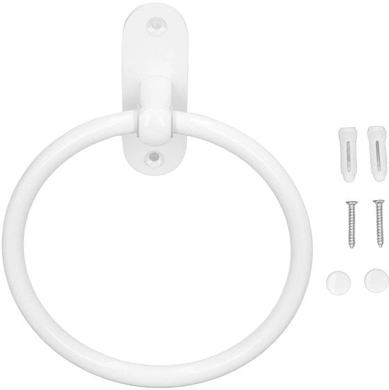 Supporto per asciugamano spaziale, installazione a parete, anelli in alluminio, multifunzionale, per bagno/cucina, stoccaggio efficiente
