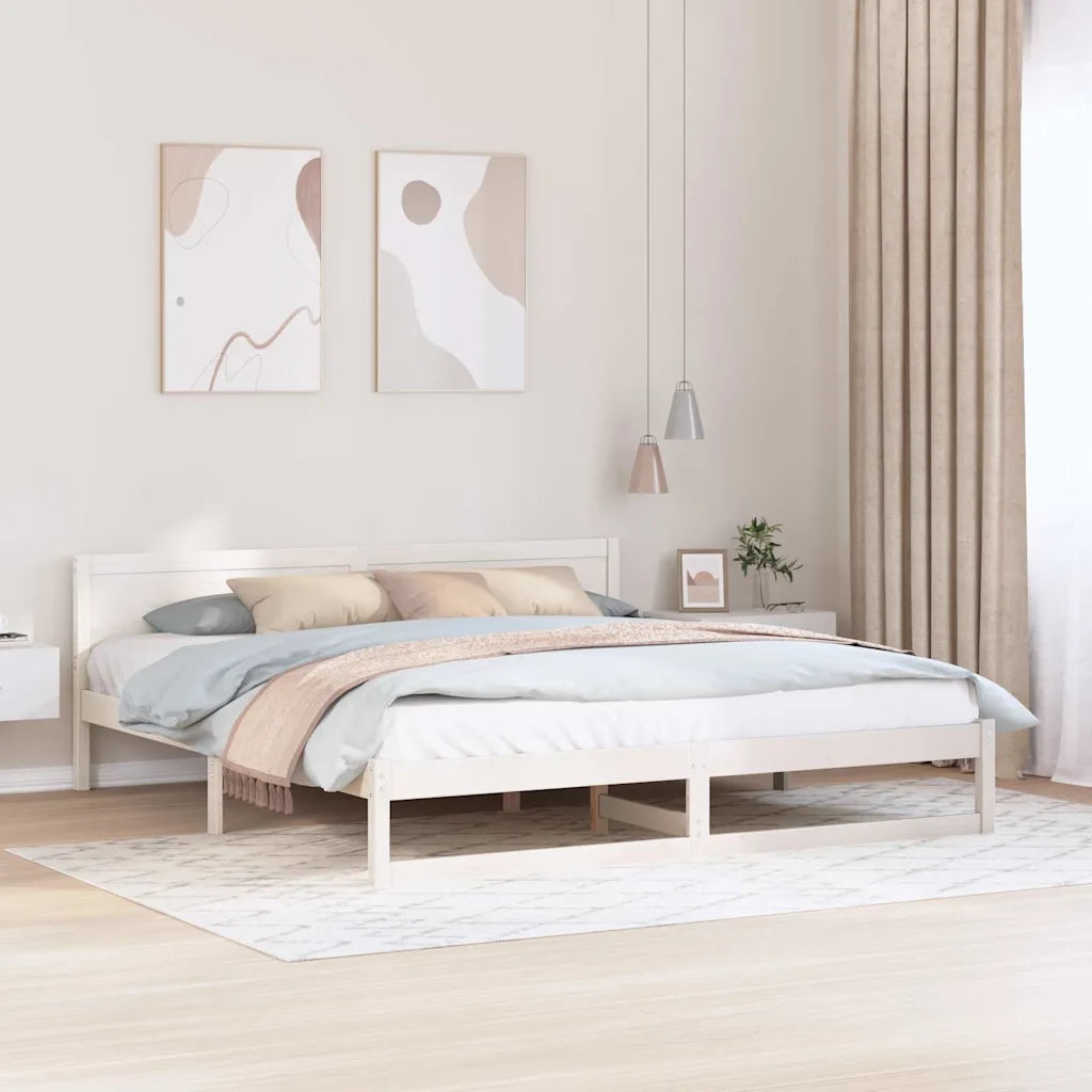 Struttura del letto Bianco 180 x 200 cm Pino massello 873263