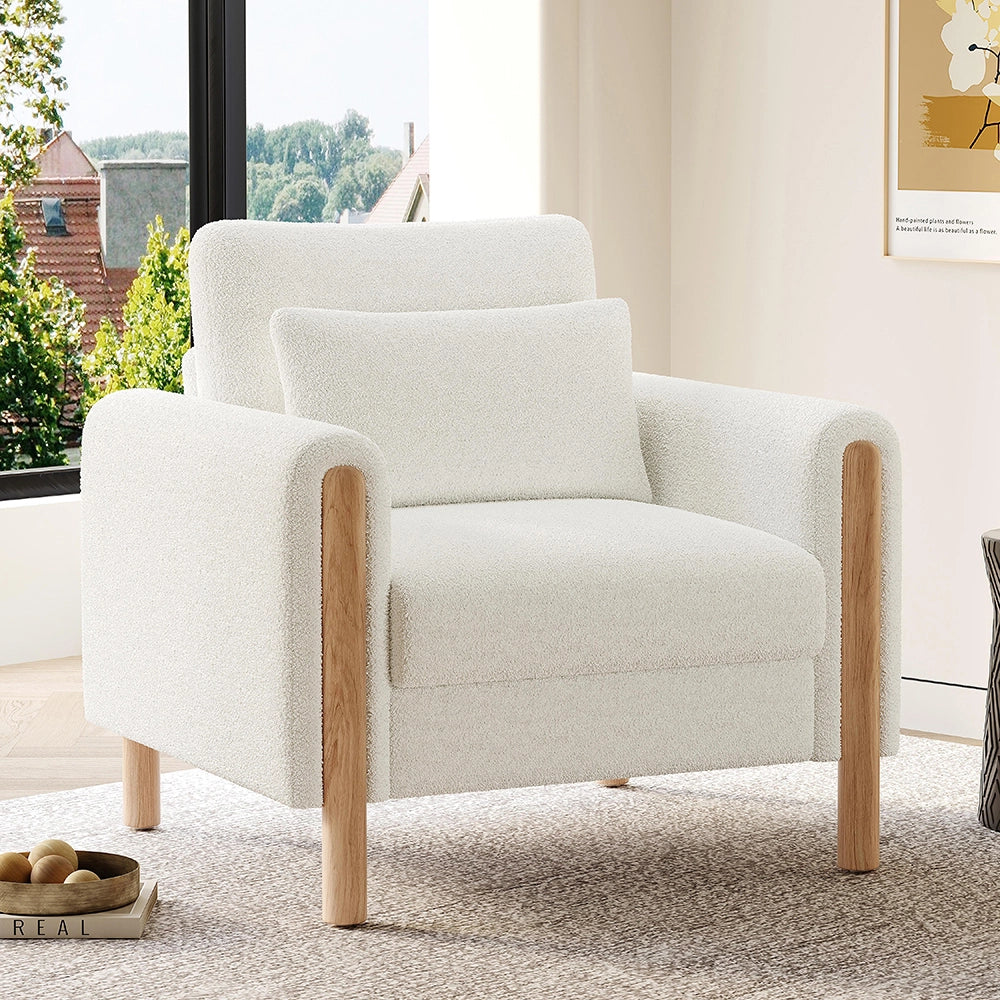 Poltrona moderna - Xylo - Con cuscino spesso, bianco