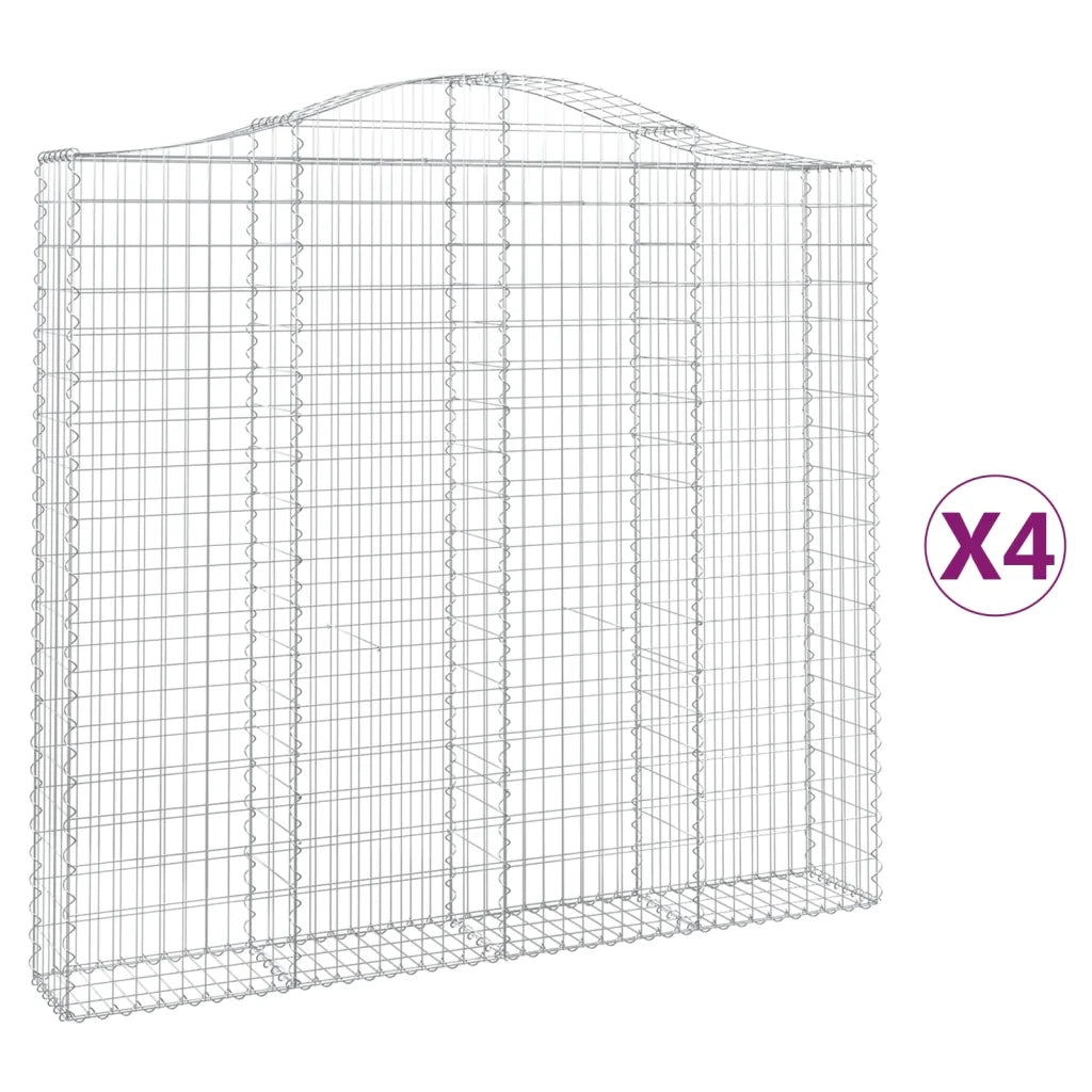 Cesti Gabbioni ad Arco 4 pz 200x30x180/200 cm Ferro Zincato 3145516