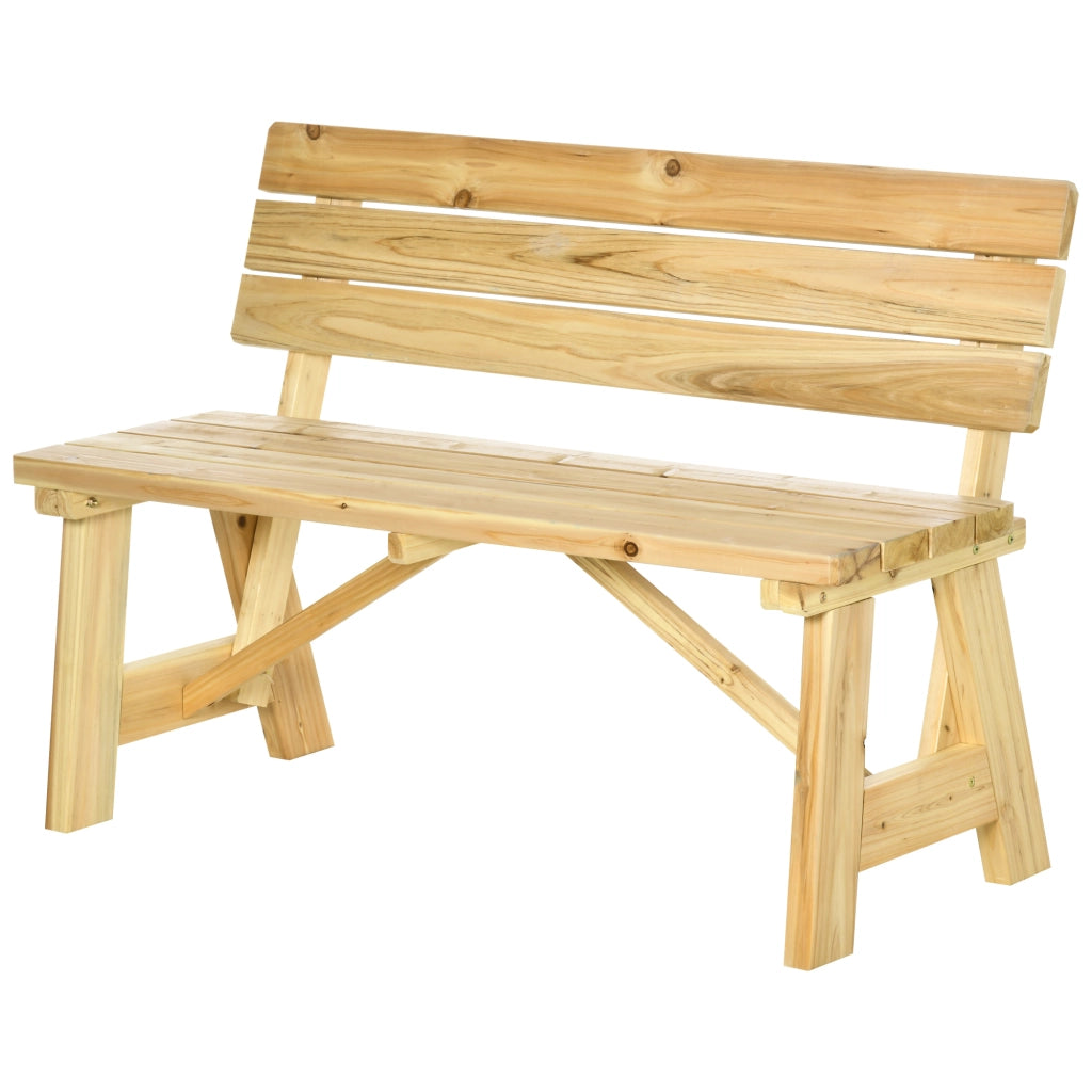 Panchina da Giardino 2 Posti in Legno ¨C zephmum ¨C Naturale 116x56x80