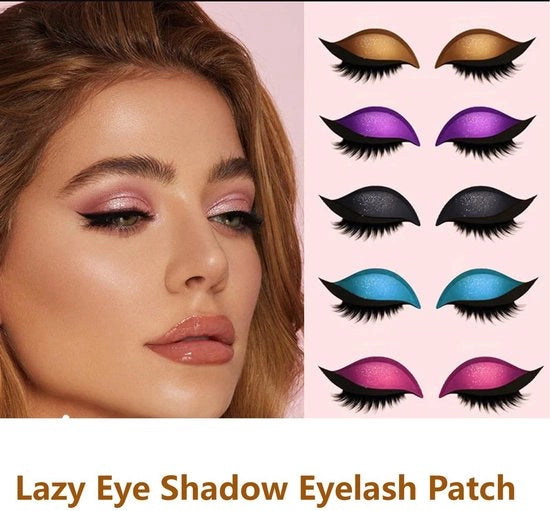 5 pezzi di Lazy Eye Shadow Wimperpleisters, Adesivo self-attaccante 2-in-1 set di applicazioni per ombretto con nastro per sopracciglia, ciglia naturali, ombretto, strisce per ciglia, ombretto