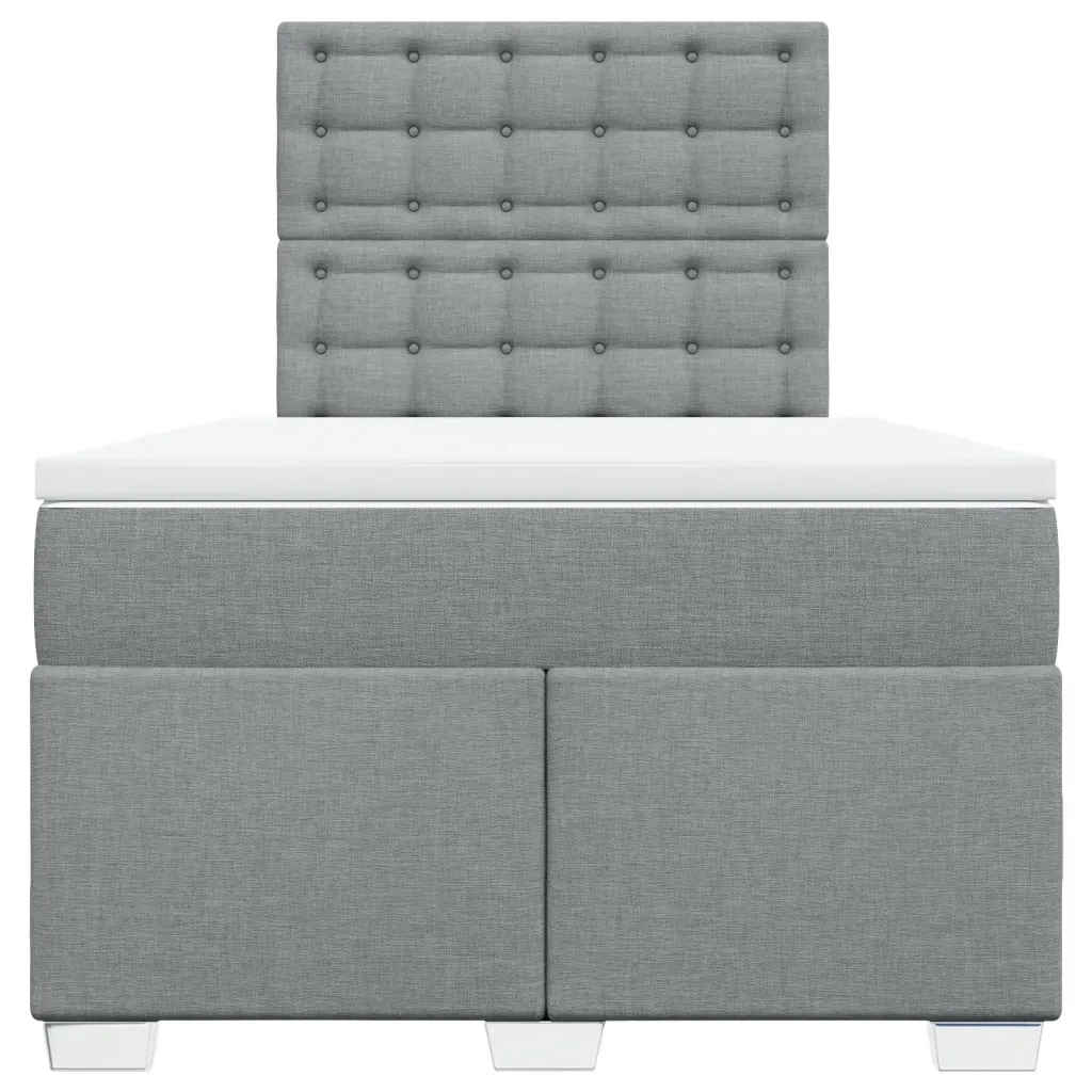 Giroletto a Molle con Materasso Grigio Chiaro 120x190cm Tessuto