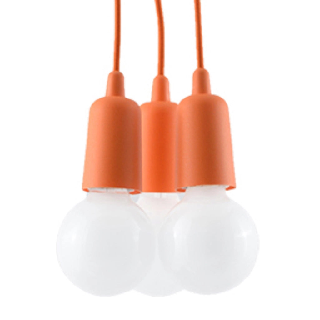 Lampadario Matero 3 luci arancione E27 Pure Lume PU.0585