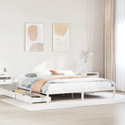 Letto senza Materasso-Struttura Letto Bianco 180x200 cm Legno Massello di Pino 162346