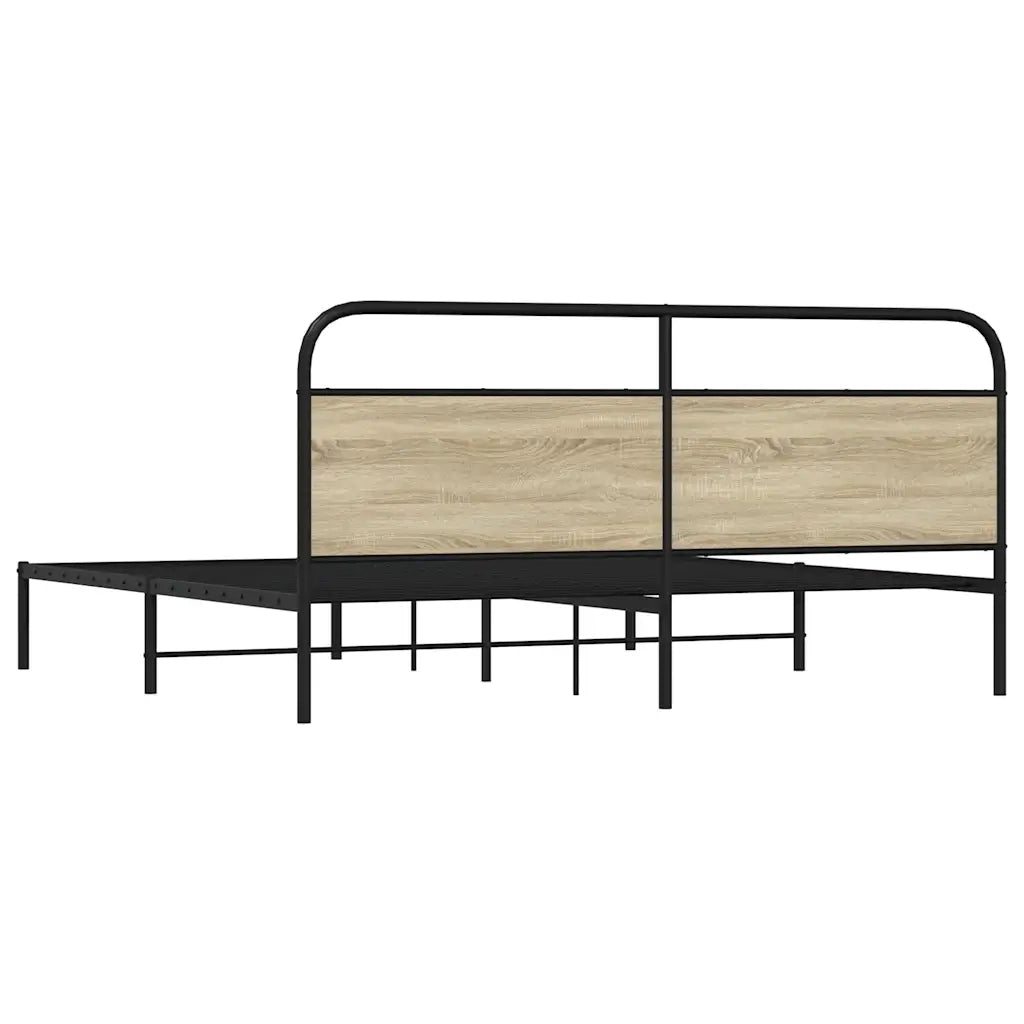 Giroletto senza Materaso in Metallo Rovere Sonoma 183x213 cm 3318644