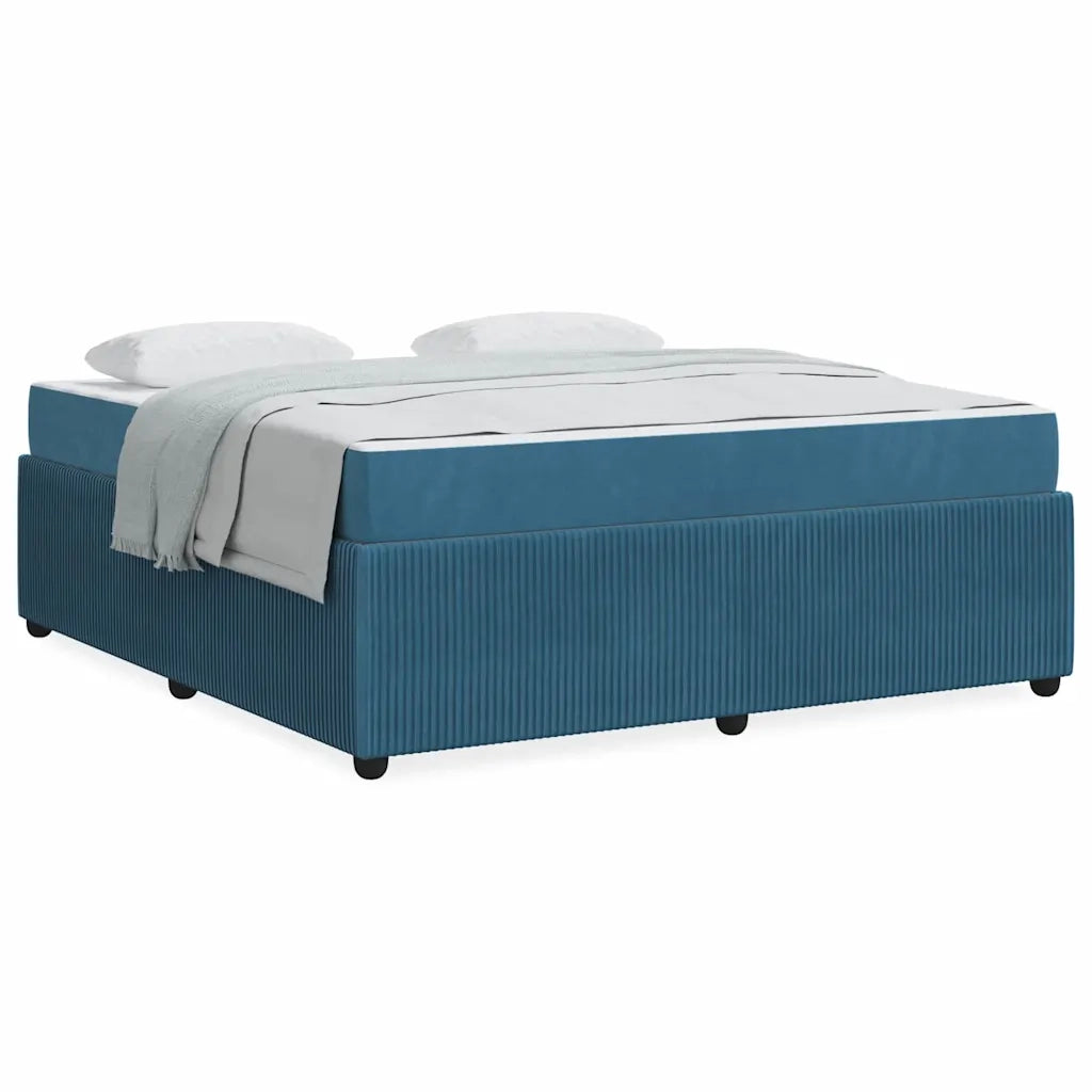 vidaXL Struttura letto con materasso Blu 180 x 200 cm Velluto