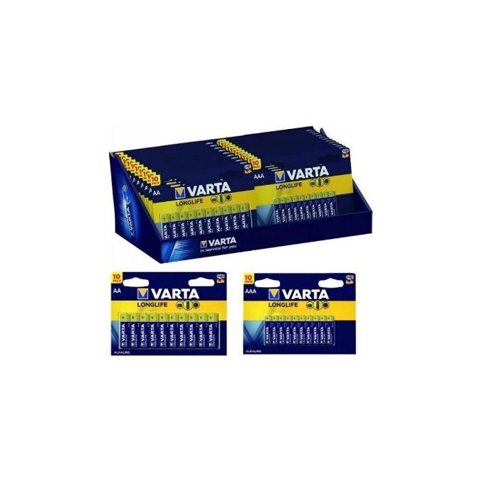 VARTA 1101950 Long-Life Expo Pile alcaline Stilo Mini AA AAA confezione da 10 pezzi blister colore Nero
