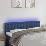 Testiera a LED Blu 144x5x78/88 cm in Tessuto 3122050