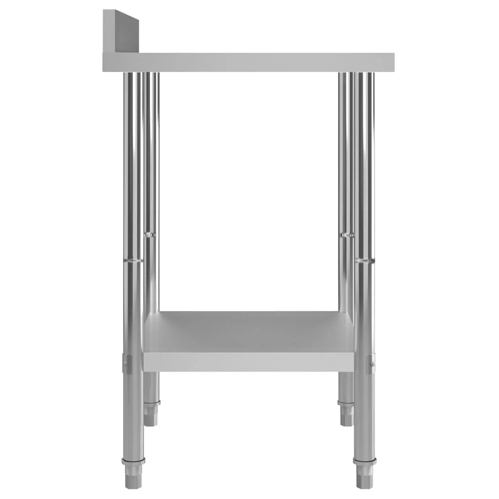 Tavolo da lavoro professionale da cucina con alzatina 60 x 60 x 93 cm acciaio inox 02_0045410