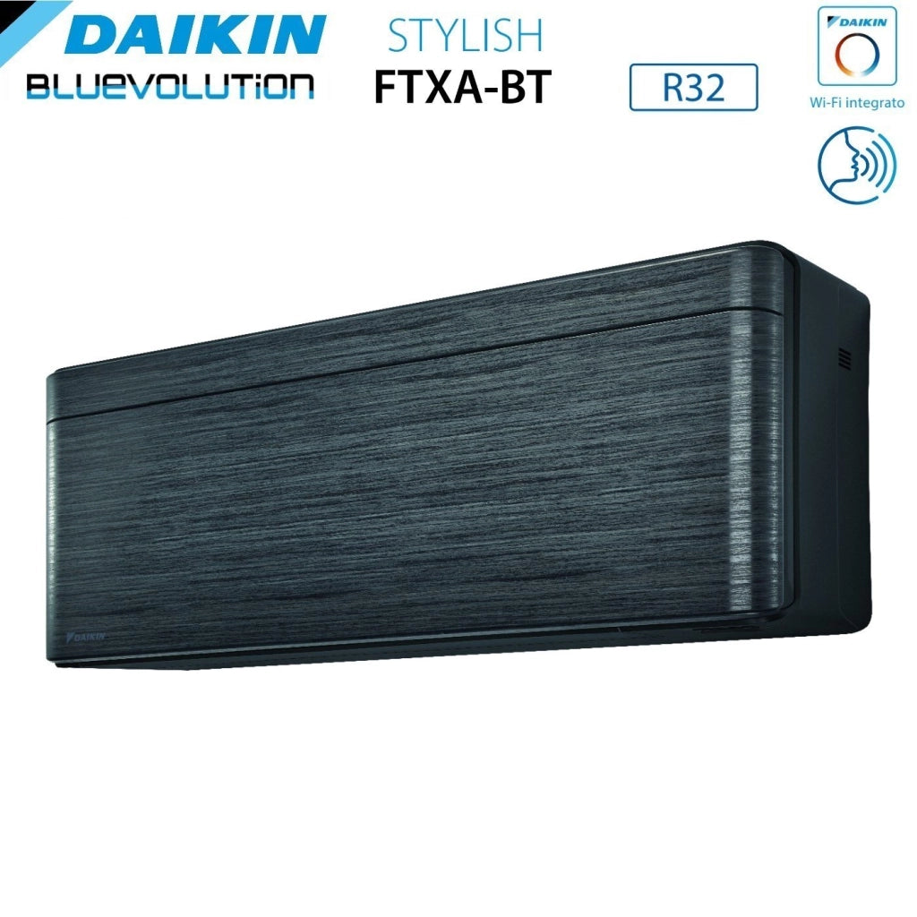 Climatizzatore Condizionatore Daikin Bluevolution Quadri Split Inverter serie STYLISH REAL BLACKWOOD 7+7+12+12 con 4MXM68N R-32 Wi-Fi Integrato 7000+7000+12000+12000 Colore Legno Nero - Garanzia Italiana