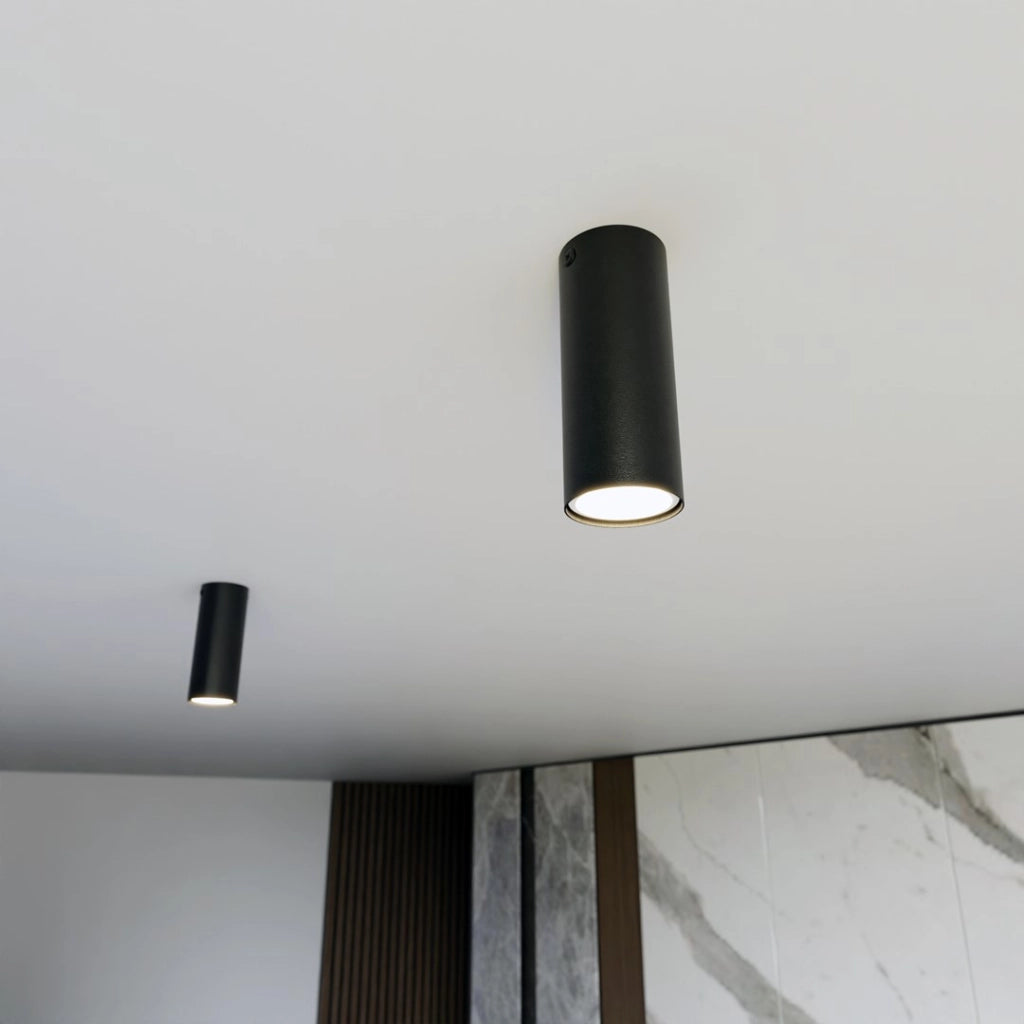 Faretto soffitto nero tondo 15cm 1xGU10 8W Emibig TECNO