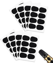 64 pezzi di cuscinetto per sax e clarinetto 0,8mm spessore, moncone per sax alto-tenore, patch per monco, cuscinetto per monco, gomma ovoidale con colla forte per principianti e musicisti - nero