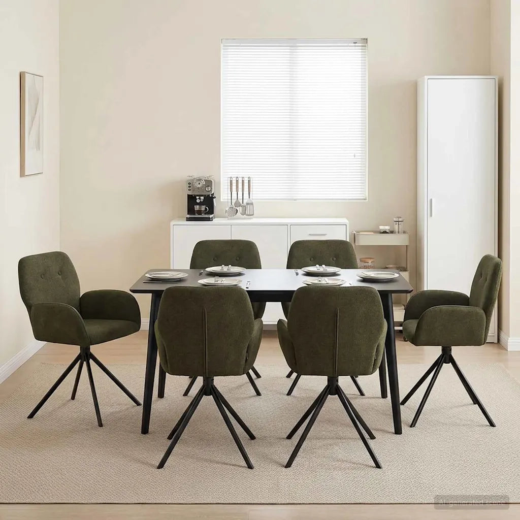 Sedie da pranzo girevoli 6 pz Pelle Scamosciata Sintetica 3428356