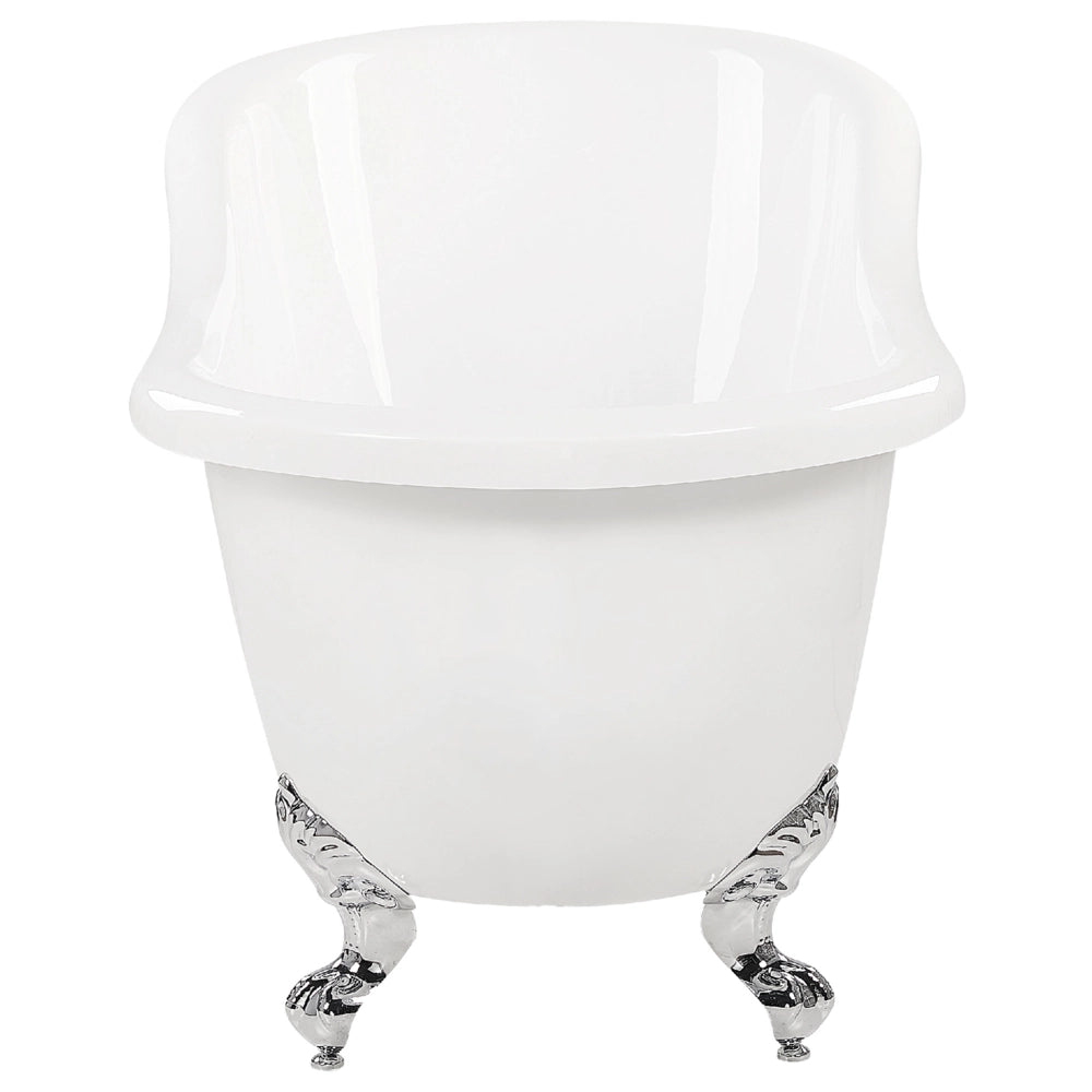 Vasca da bagno bianca con acrilico sanitario argento 153 x 77 cm Vasca autoportante con piedini design retrò tradizionale
