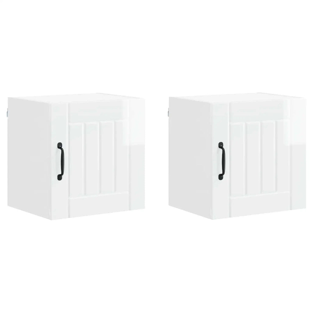 Pensile da cucina | Armadietto a muro LUCCA 2 pz Bianco Lucido 40 x 31 x 40 cm