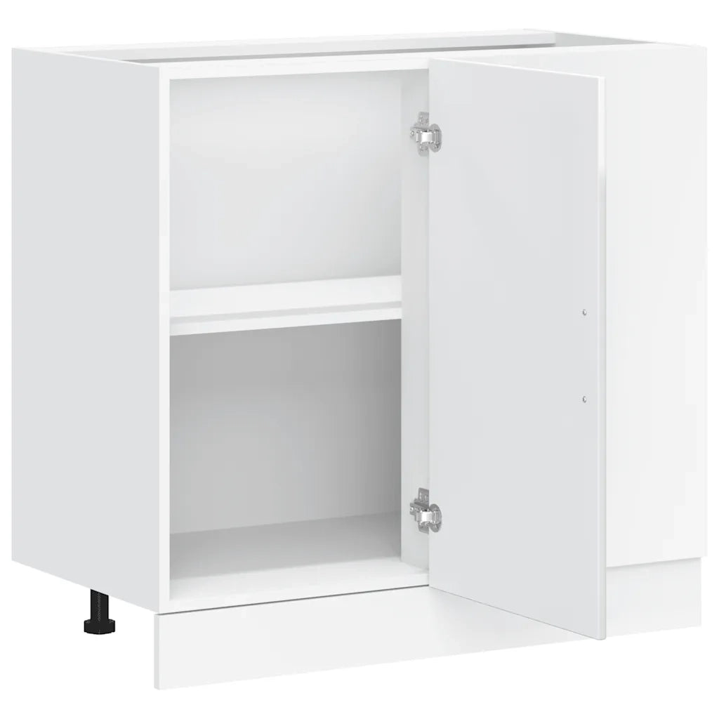 Mobiletto da cucina-Armadio da cucina "Porto" Bianco lucido in legno ingegnerizzato 147242