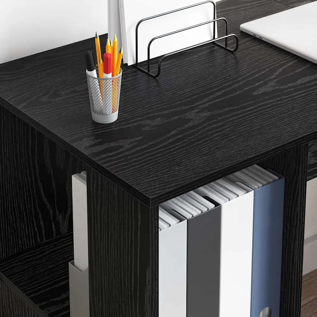 Scrivania | Tavolo da Ufficio Rovere Nero 130 x 50.5 x 75 cm Legno multistrato