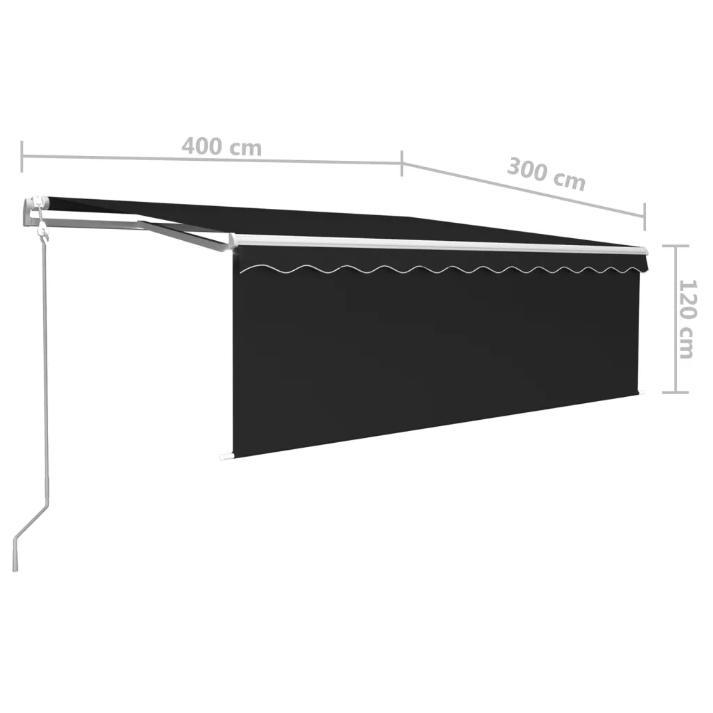 Tenda Automatica Parasole Sensore Vento e LED 4x3m Antracite 3069314